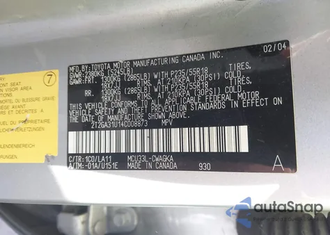 2004 Lexus Rx 330 from USA, damaged, VIN 2T2GA31U14C008873